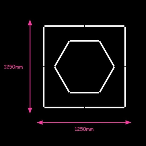 1 hex met border 125 cm x 125 cm